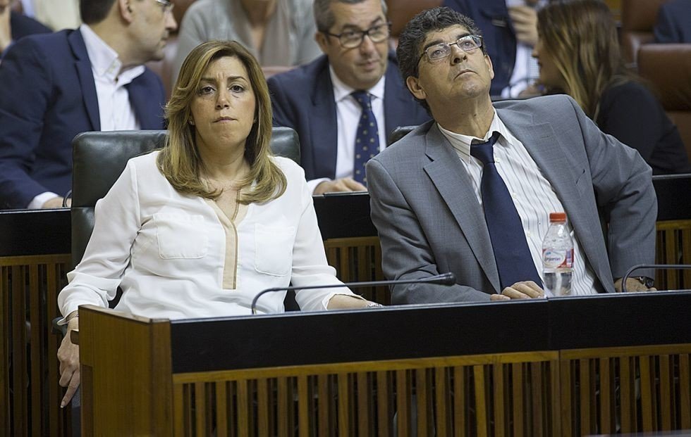 La presidenta de la Junta de Andalucía, Susana Díaz, y el vicepresidente, Diego Valderas.