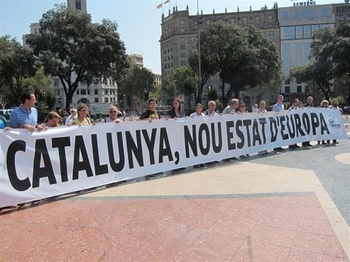 Cadena humana independentista en Cataluña.