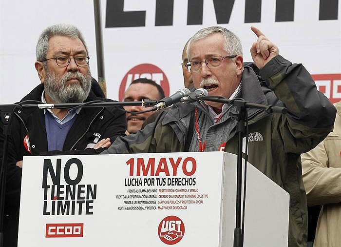 Méndez y Toxo en la última manifestación del 1 de mayo.