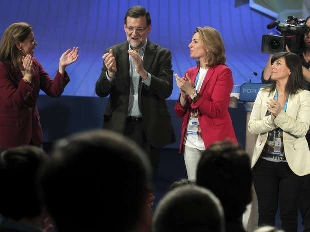Mariano Rajoy y Arantza Quiroga en un mitin.