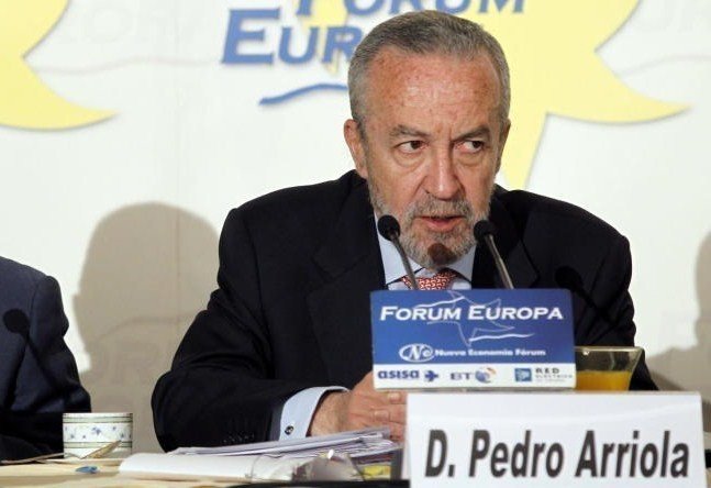 Pedro Arriola, durante la conferencia en el Foro Nueva Economía el mismo día de su lipotimia.
