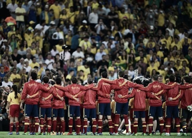 España en un partido de la Copa Confederaciones en Brasil.