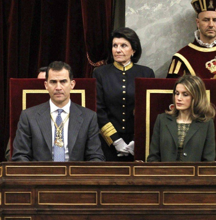 Felipe de Borbón y Letizia en el Congreso.