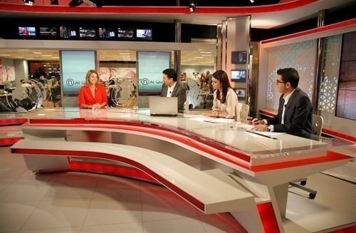 Plató de informativos de Castilla-La Mancha TV.