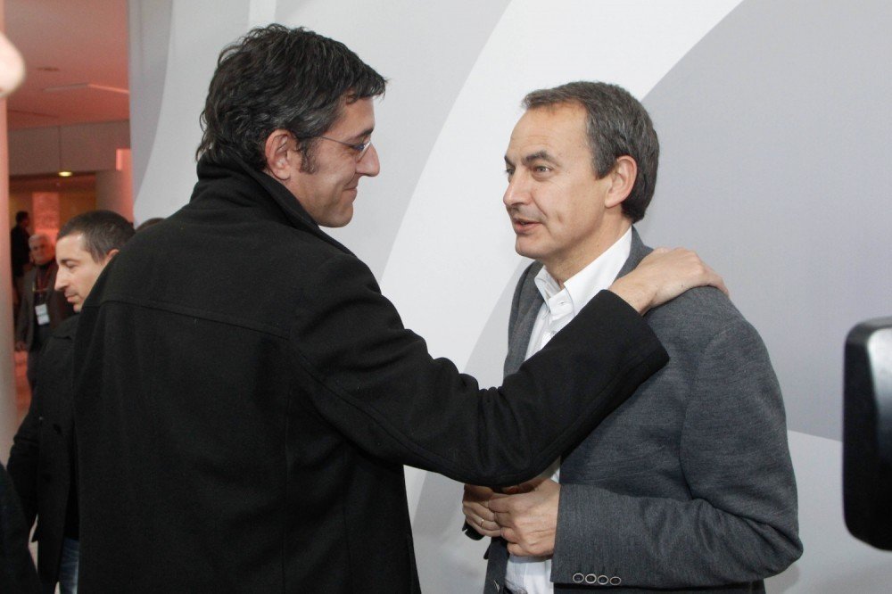 Zapatero y Eduardo Madina.