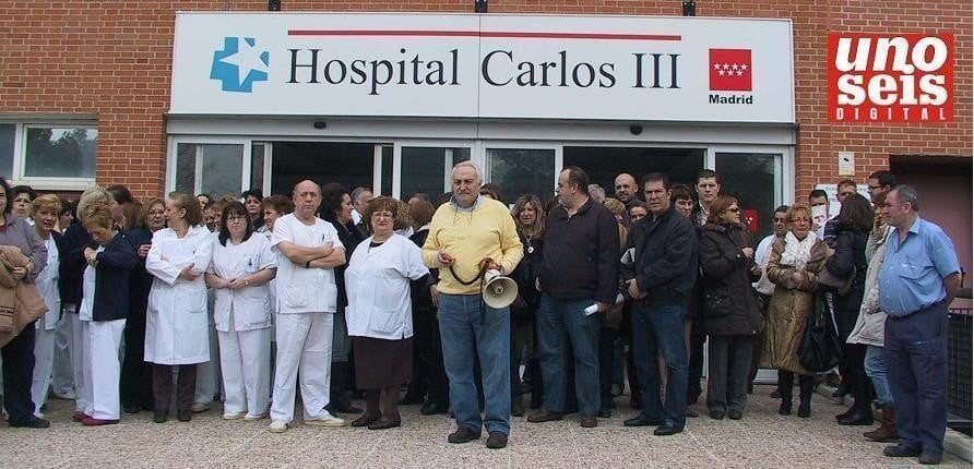Trabajadores del hospital Carlos III de Madrid.