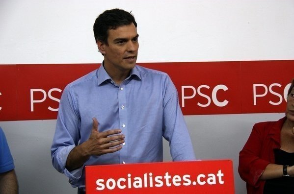 Pedro Sánchez en un acto del PSC.