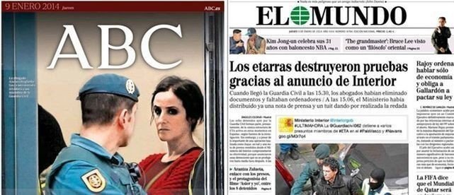 Portadas de ABC y El Mundo.