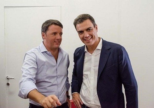 Pedro Sánchez y Renzi.