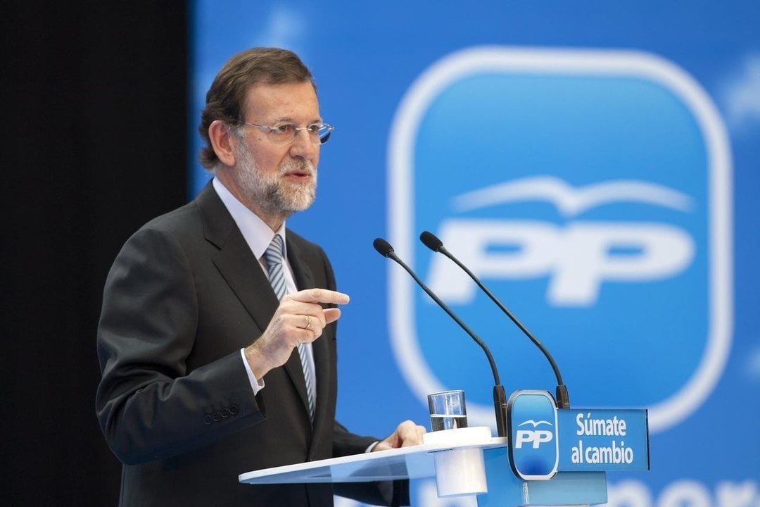 Mariano Rajoy durante un mitin del PP.