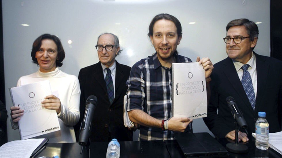 Pablo Iglesias en la presentaci&oacute;n del programa econ&oacute;mico de Podemos.