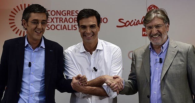 Eduardo Madina y Pedro Sánchez.