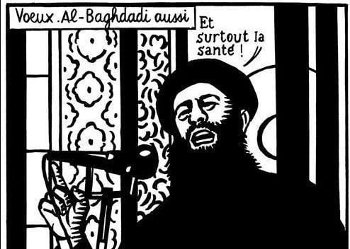 Caricatura de Abu Bakr al-Baghdadi, lider del ISIS, publicada por 'Charlie Hebdo' tras el ataque.