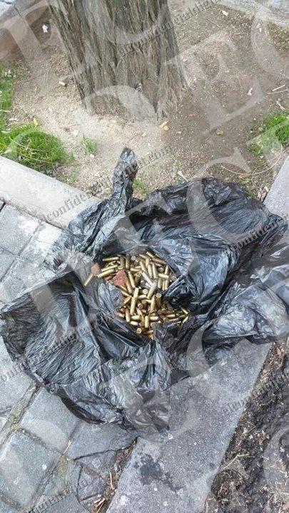Bolsa con balas hallada en Madrid el pasado viernes.