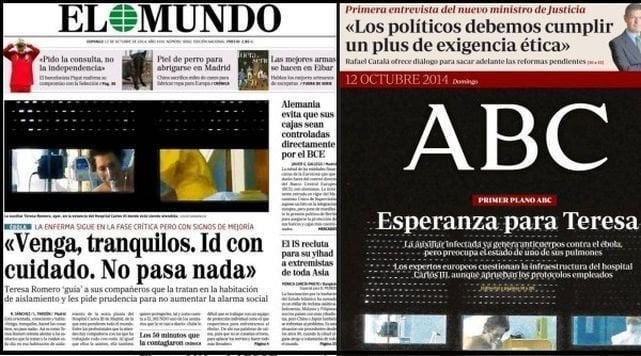 Portadas de El Mundo y ABC.