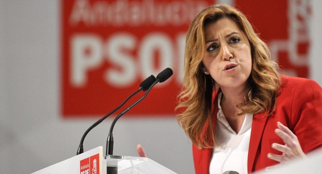 Susana D&iacute;az, en un mitin del PSOE.