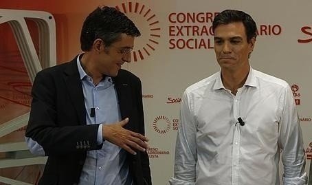 Eduardo Madina y Pedro Sánchez.