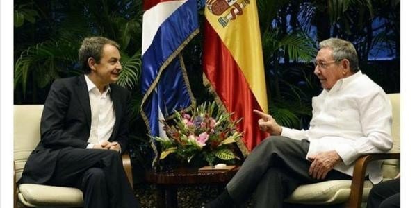 Zapatero y Raúl Castro.