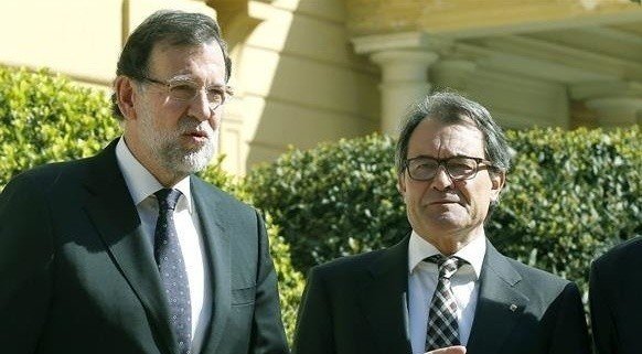 Mariano Rajoy y Artur Mas en el Palacio de Pedralbes.