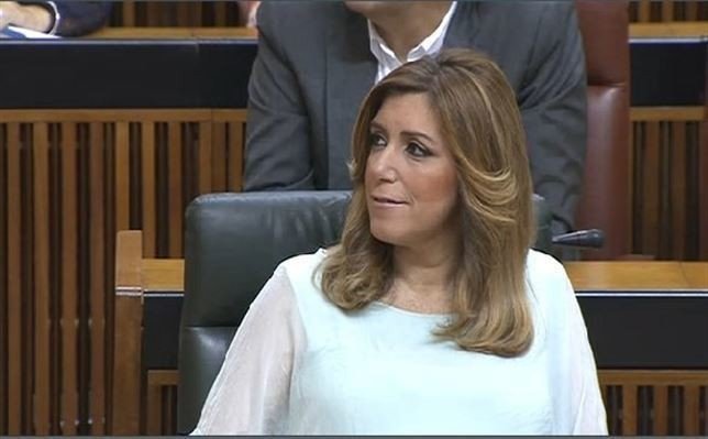 Susana Díaz, durante el segundo pleno de investidura.