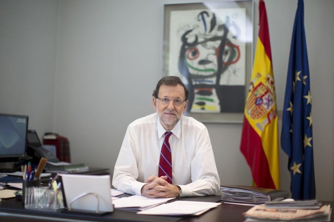 Mariano Rajoy en su despacho de La Moncloa.