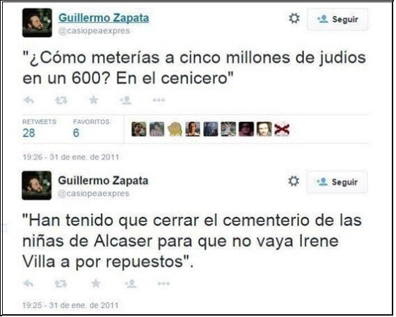 Tuits de Guillermo Zapata.