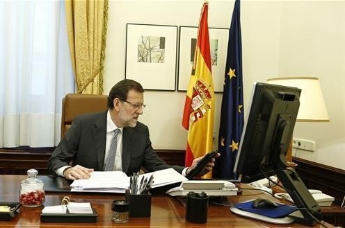 Rajoy en su despacho de La Moncloa.