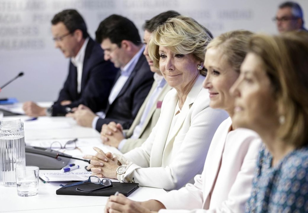 Esperanza Aguirre en el Comité Regional del PP de Madrid.