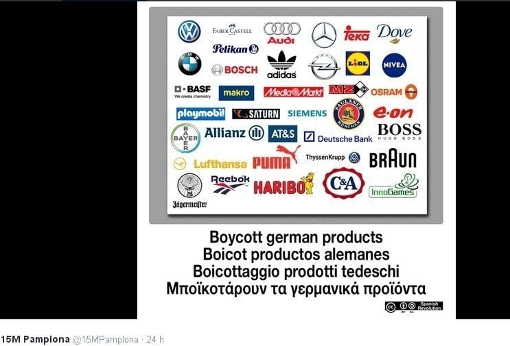 Boicot contra las marcas alemanas.