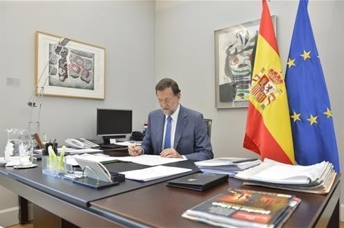 Mariano Rajoy en su despacho de La Moncloa.