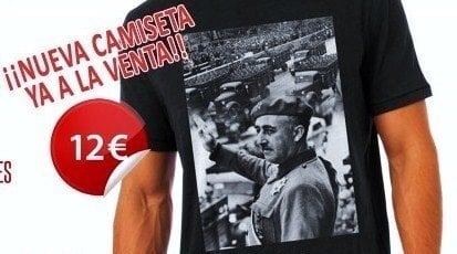 Anuncio de la camiseta franquista que imita a la de Nuno Silva, jugador del Real Jaén.