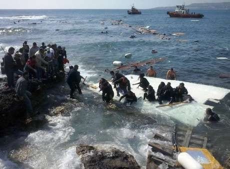 Llegada de refugiados sirios a las costas griegas.