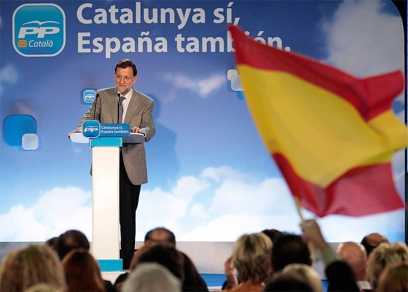 Rajoy, en un mitin del PP de Cataluña.