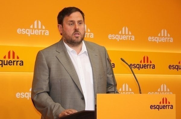 Oriol Junqueras, en la sede de ERC.
