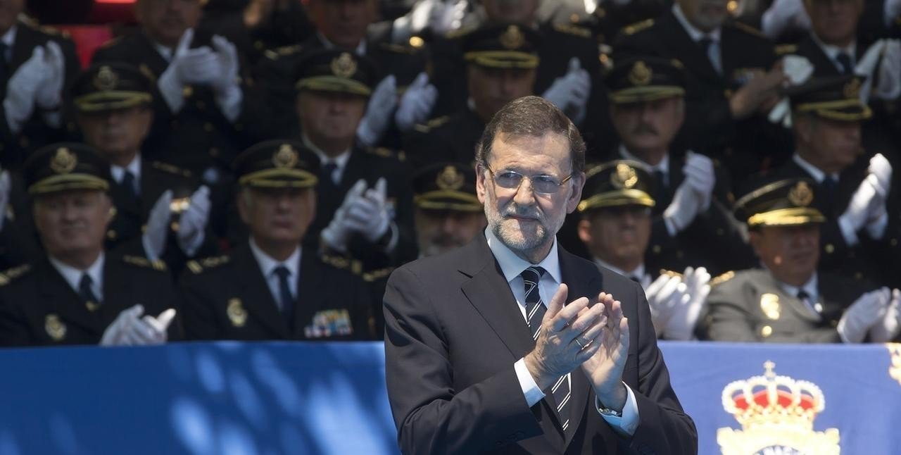 Rajoy en un acto con policías.