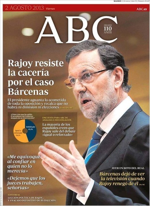 Rajoy en la portada de ABC.