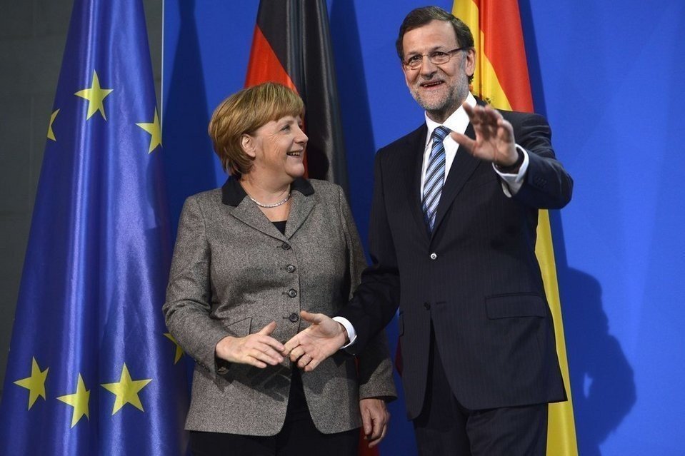Angela Merkel y Mariano Rajoy.