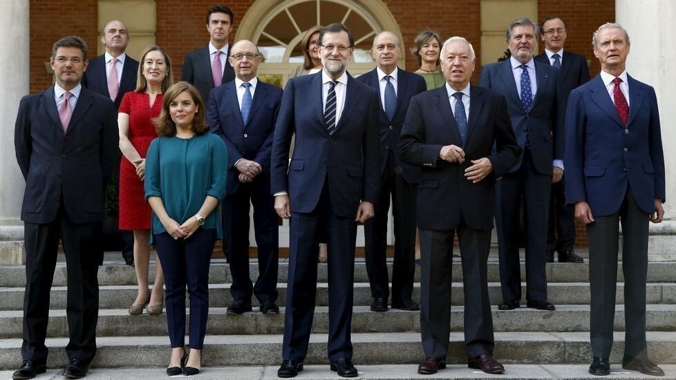 Mariano Rajoy con todos sus ministros.