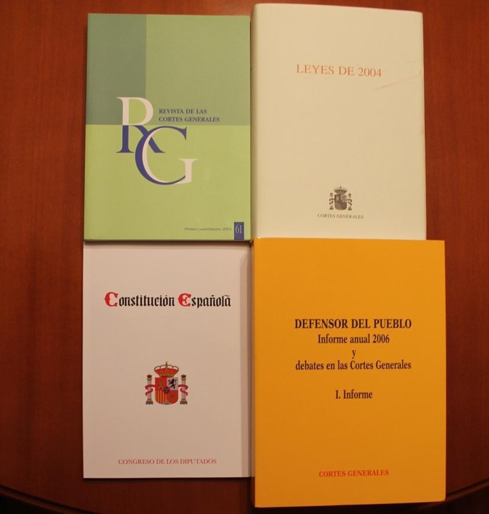 Algunos de los libros que regalaron en el Congreso de los Diputados.