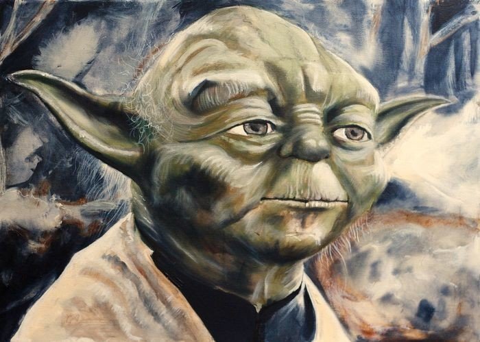 Pintura de Yoda. 