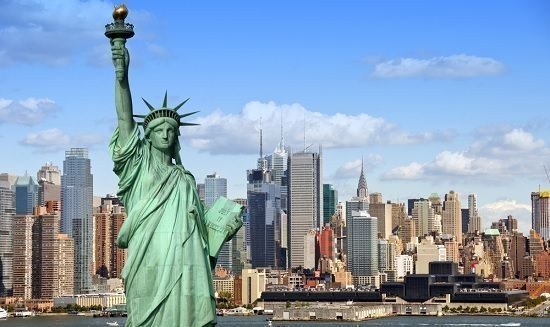 La Estatua de la Libertad, icono de la ciudad de Nueva York. 