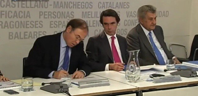 P&iacute;o Garc&iacute;a-Escudero y Jos&eacute; Mar&iacute;a Aznar.