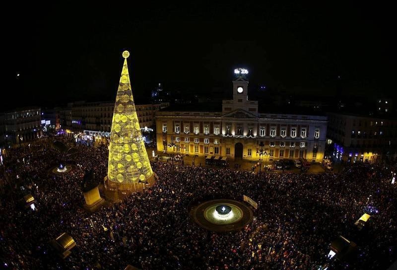 La Puerta del Sol de Madrid, un 31 de diciembre.