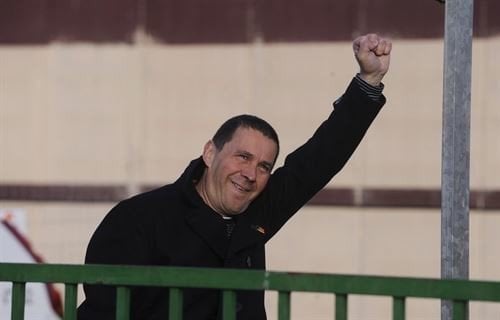 Arnaldo Otegi, a su salida de la cárcel de Logroño.