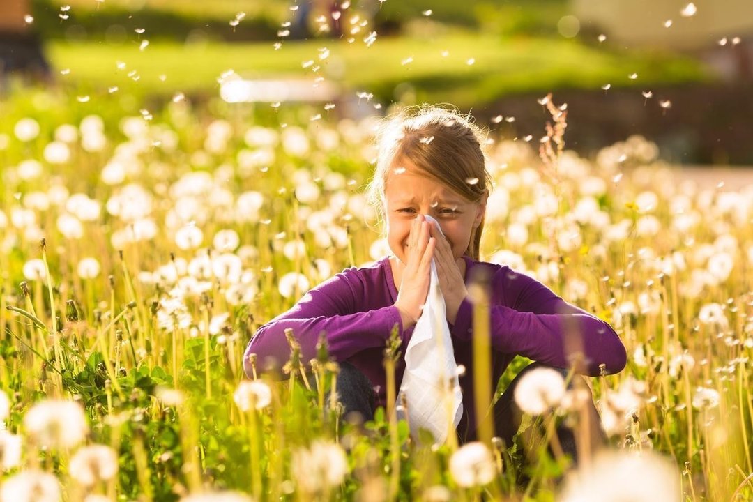 Una alérgica entre polen.