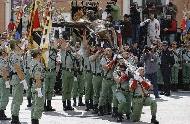 Legionarios en la Semana Santa de Málaga.