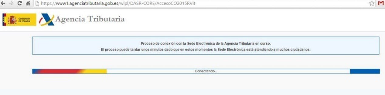 Mensaje de la web de la Agencia Tributaria.