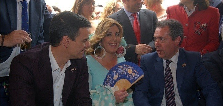 Pedro Sánchez y Susana Díaz en la Feria de Sevilla.