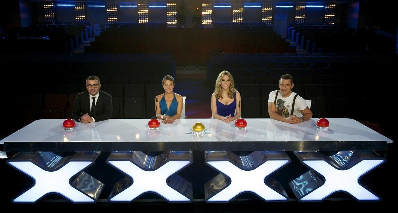 El jurado de Got Talent, formado por Edurne, Eva Hache, Jorge Javier Vázquez y Jesús Vázquez. 