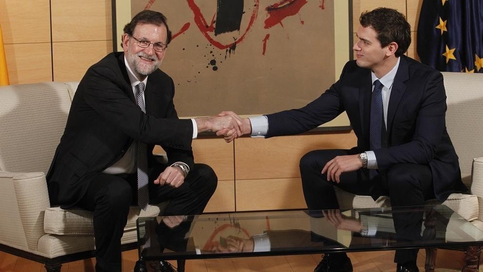 Rajoy y Rivera en el Congreso.